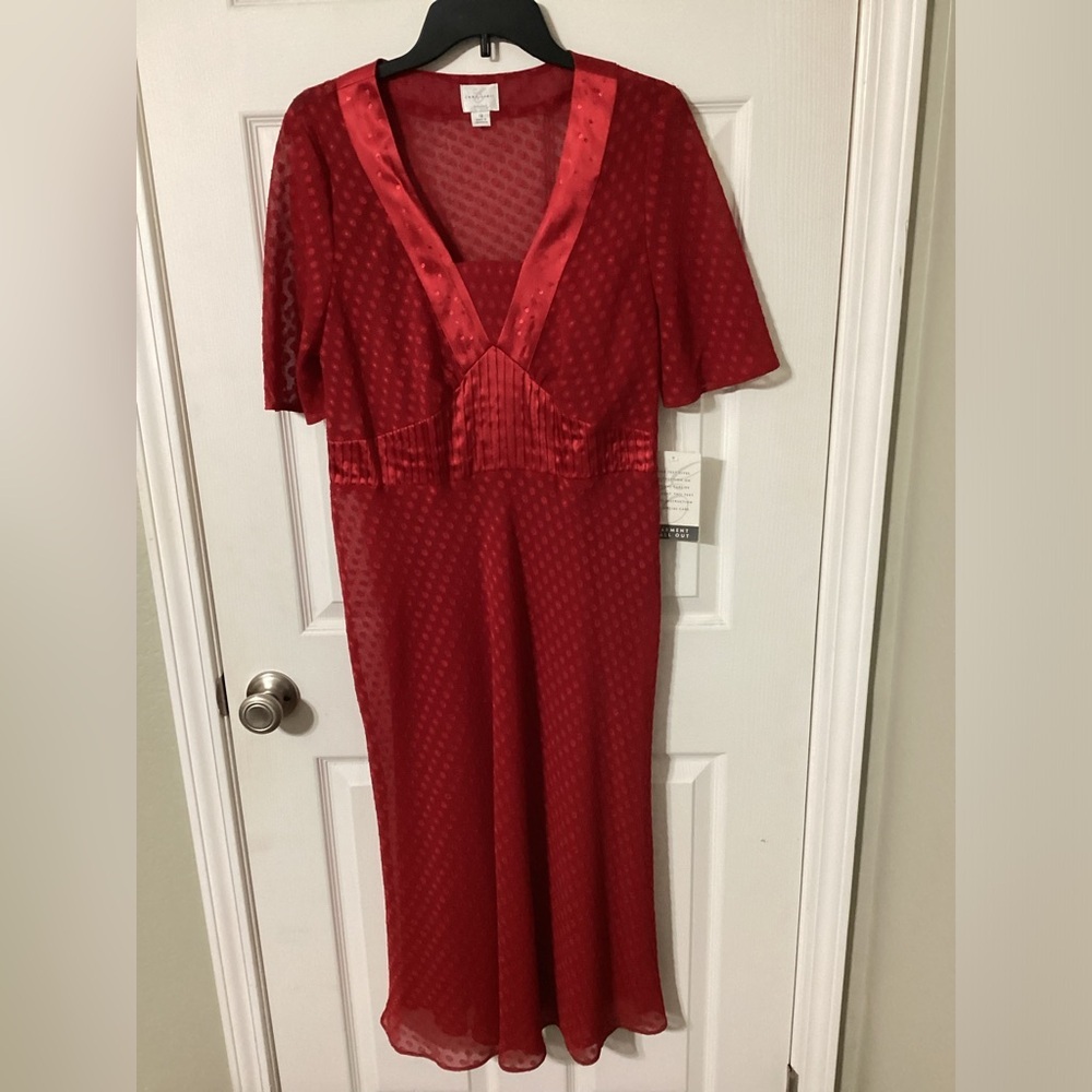 Emma James Red Polka Dot Design Dress Size 12. Missing‎ some of the sequins